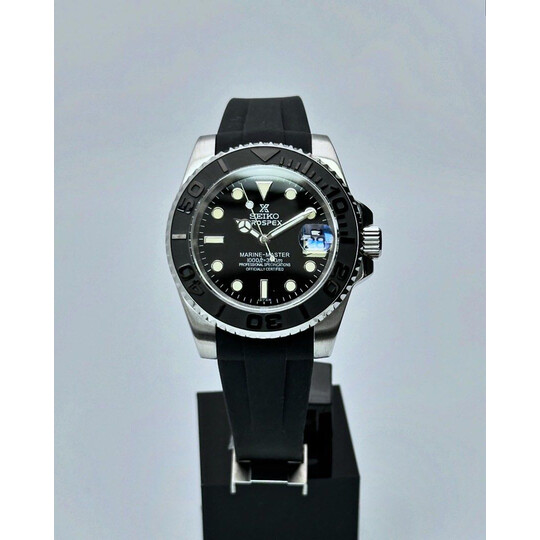 Custom Seiko Mod • Gloss Black Prospex Yachtmaster • 40mm